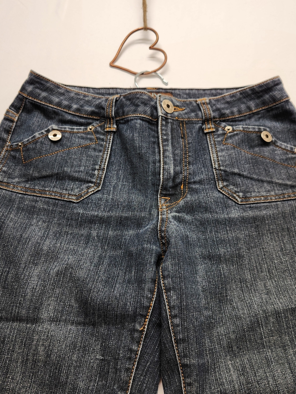 ⭐️Vintage Yuva Dark Wash Denim Bermuda Shorts Jorts Capris Y2K Size 10 - Picture 2 of 13